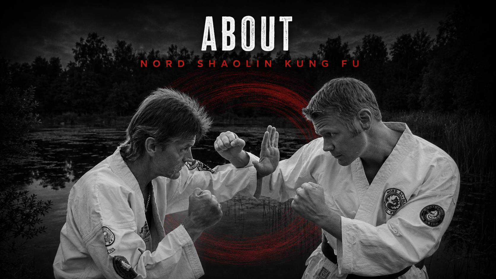 Two Nord Shaolin Kung Fu practitioners training traditional martial arts techniques